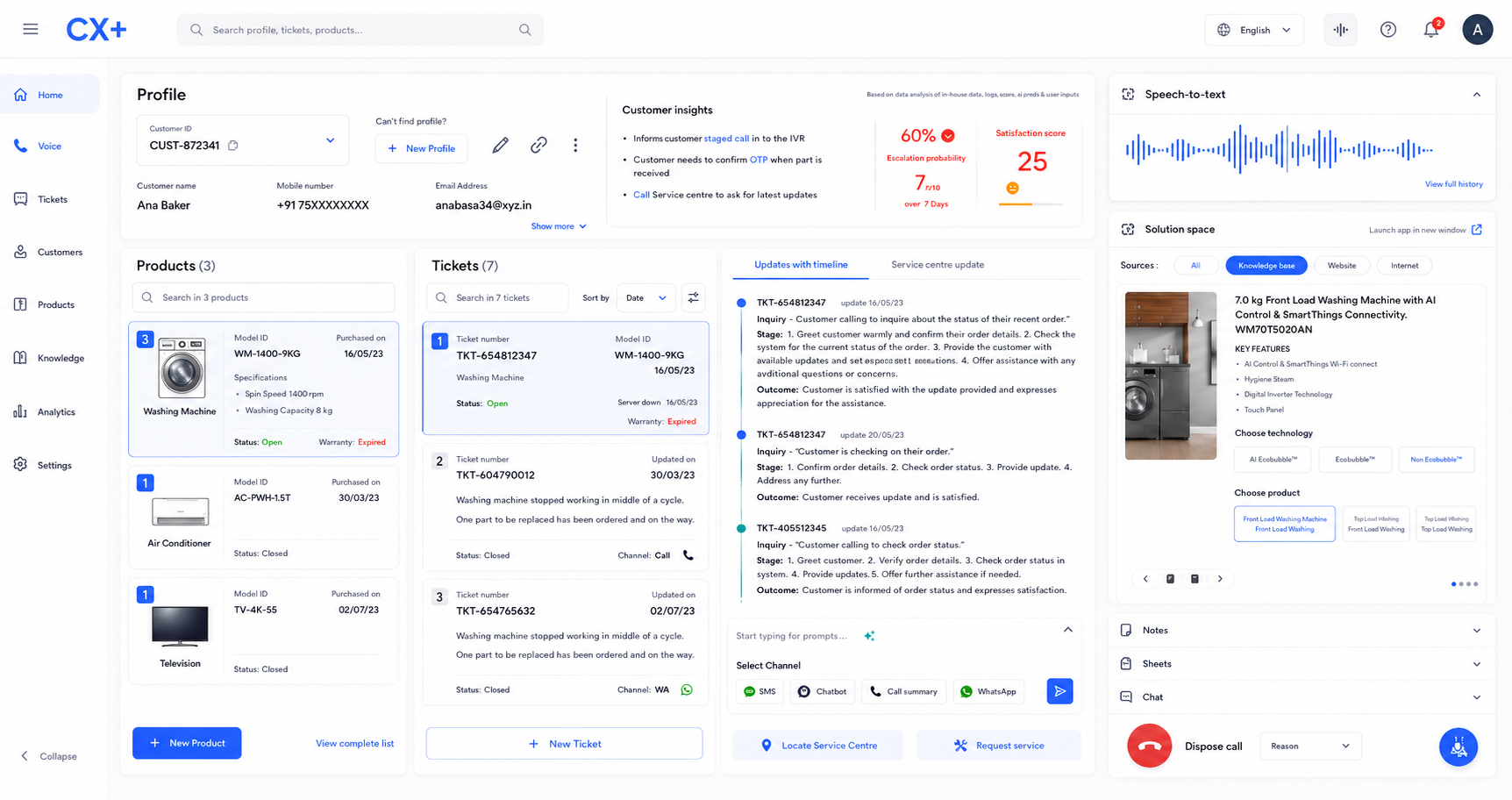 Final concept mockup for Customer Experience +.